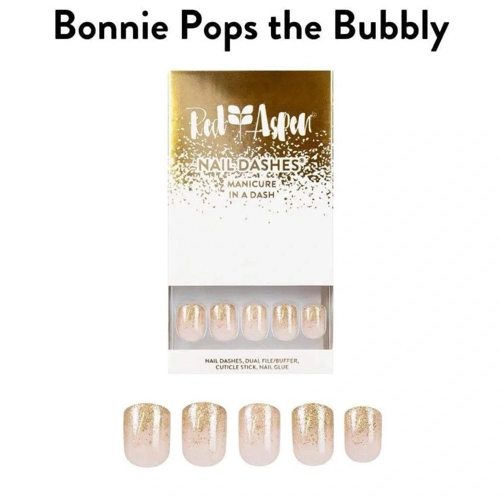 Red Aspen Nail Dashes - Bonnie Pops The Bubbly - Press-On Nails - Picture 1 of 5